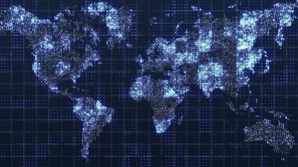 Poster - Global technology world map, globe worldmap icon, 3d rendering backgroung