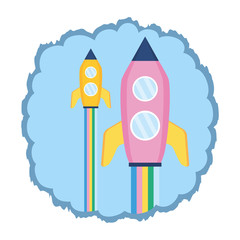 Sticker - launch rockets spaceship