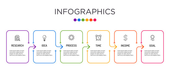 Full-color business label Infographic template.