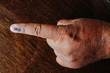 Closeup shot of the finger of the Indian man who cast his vote 
