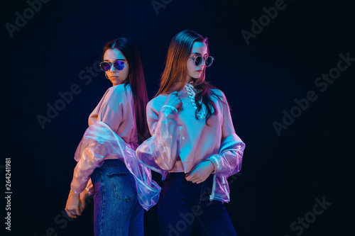 black sunglasses with neon sides