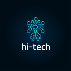 Leinwandbilder - Logo - technology, biotechnology, tech icon and symbol