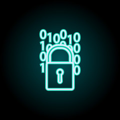 Aufkleber - digital lock neon icon. Elements of Virus, antivirus set. Simple icon for websites, web design, mobile app, info graphics