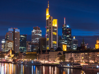 Sticker - Frankfurt skyline in the night