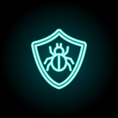 Aufkleber - spy in shield neon icon. Elements of Virus, antivirus set. Simple icon for websites, web design, mobile app, info graphics