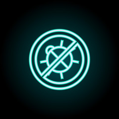 Aufkleber - off bug neon icon. Elements of Virus, antivirus set. Simple icon for websites, web design, mobile app, info graphics