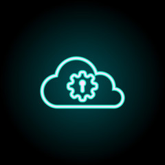 Aufkleber - cloud mechanism neon icon. Elements of Virus, antivirus set. Simple icon for websites, web design, mobile app, info graphics