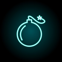 Aufkleber - bomb neon icon. Elements of Virus, antivirus set. Simple icon for websites, web design, mobile app, info graphics