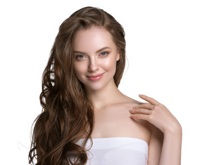 Wall Mural - beauty skin care woman natural makeup female model closeup