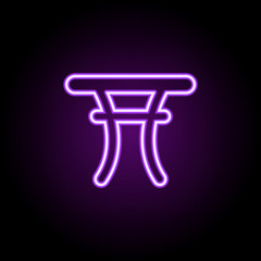 Poster - round table neon icon. Elements of Furniture set. Simple icon for websites, web design, mobile app, info graphics