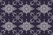 Elegant seamless pattern hand drawn with traditional ornament decoration and mixed with victorian style. Geometry for each side. Blue and white background theme.