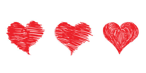 Wall Mural - Vector of hearts painted paint