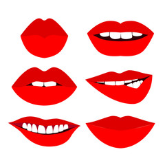 Wall Mural - Various red sexy woman lips