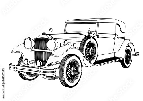Classic Car Vintage Car Sketch