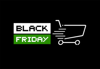 Sticker - black friday shopping cart symbol