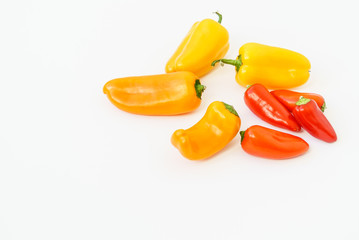 Poster - sweet peppers on the white background