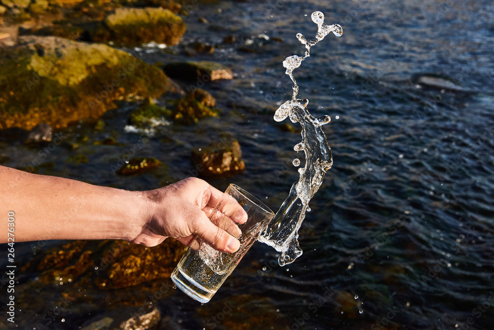 Splash With Object Transparent water splash from the big glass. Splash form different ...