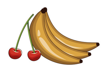 Wall Mural - cherries and bananas