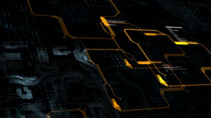 Poster - 4k abstract background circuit electronic line for technology concept with shallow depth of field da