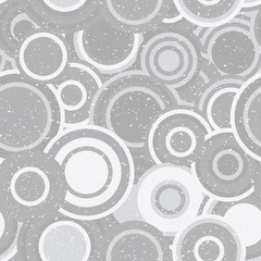 Poster - Modern vector abstract seamless geometric pattern with  circles in retro scandinavian style. Neutral gray and white colored shapes with worn out texture.