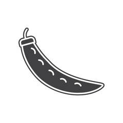 Poster - vector pea icon. element of fruits and vegatables for mobile concept and web apps icon. glyph, flat 