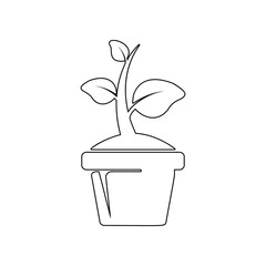 Poster - plant in the pot icon. Element of Garden for mobile concept and web apps icon. Outline, thin line icon for website design and development, app development