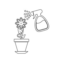 Poster - watering a flower in a pot icon. Element of Garden for mobile concept and web apps icon. Outline, thin line icon for website design and development, app development
