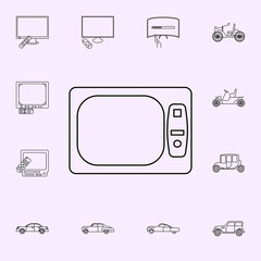 Poster - light black and white TV icon. Generation icons universal set for web and mobile