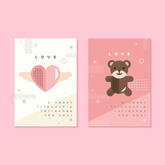 Sticker - Valentine's day flyer and card template