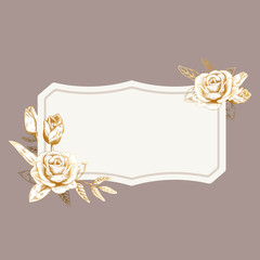 Wall Mural - Romantic floral badge