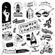 Summer camping stickers