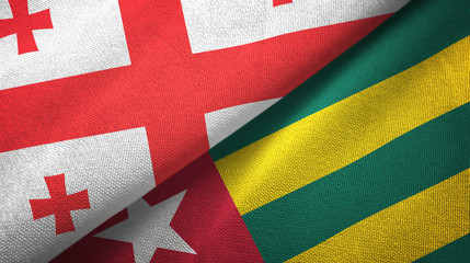 Georgia and Togo two flags textile cloth, fabric texture