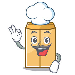 Wall Mural - Chef cartoon envelope mailer in the bag