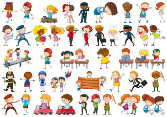 Wall Mural - set of children character
