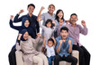 © Odua Images - asian muslim family eid mubarak ramadan kareem celebration isolated over white background