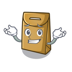 Wall Mural - Grinning paper bag isolated with the character