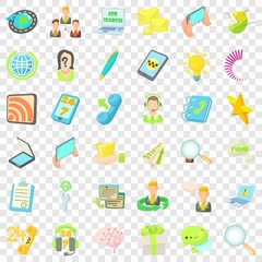 Poster - Talking us icons set. Cartoon style of 36 talking us vector icons for web for any design