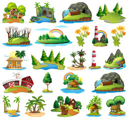 Wall Mural - set of nature landscape