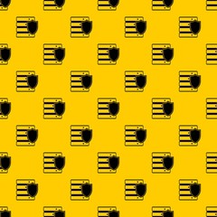 Poster - Database with shield pattern seamless vector repeat geometric yellow for any design