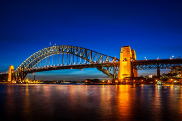 Wall Mural - Harbor Bridge in Sydney by Blue Hour