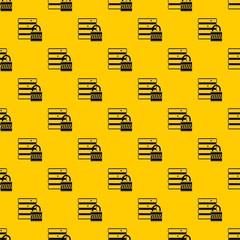 Poster - Database with padlock pattern seamless vector repeat geometric yellow for any design