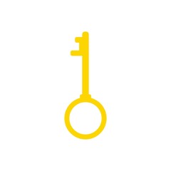 Fototapete - Key icon, vector, yellow icon