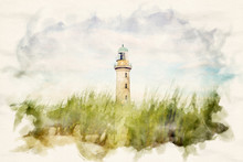 Beautiful Old Lighthouse Of Warnemuende