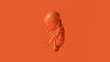 Orange Futuristic Artificial Intelligence Embryo Baby 3d illustration 3d render
