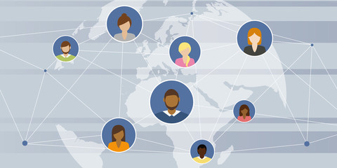 Poster - digital social network people connect the world vector illustration EPS10
