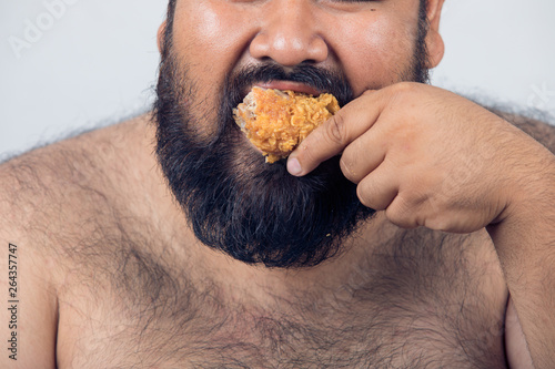 Fat Men Eating Deep Fried Chicken Fat Man Eating Fried