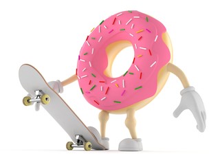 Canvas Print - Donut character with skateboard