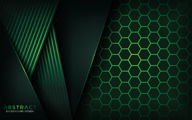 Wall Mural - green hexagon abstract background
