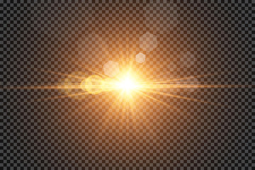 Wall Mural - vector transparent sunlight special lens flare light effect. sun flash with rays and spotlight