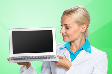 Wall Mural - Woman doctor with laptop